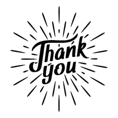 thank you with glow lines background
